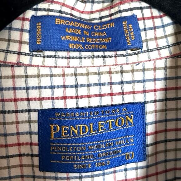 Pendleton Men’s Broadway Cloth Check Long Sleeve Button Down Size Large - Picture 9 of 9